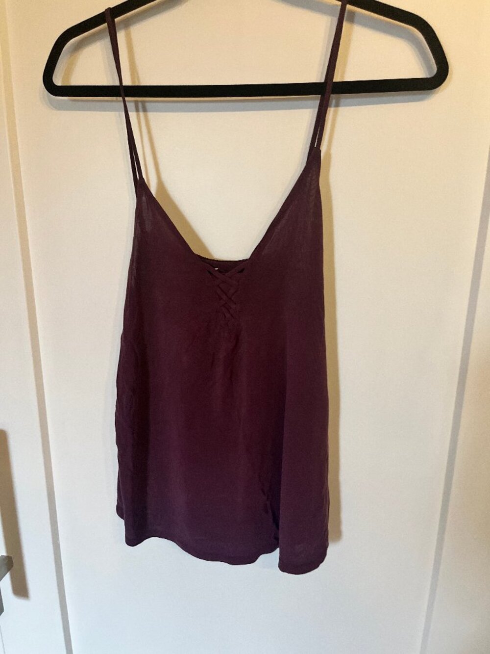 American Eagle Soft Sexy Maroon Lace-Up Cami Tank Size M